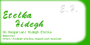 etelka hidegh business card